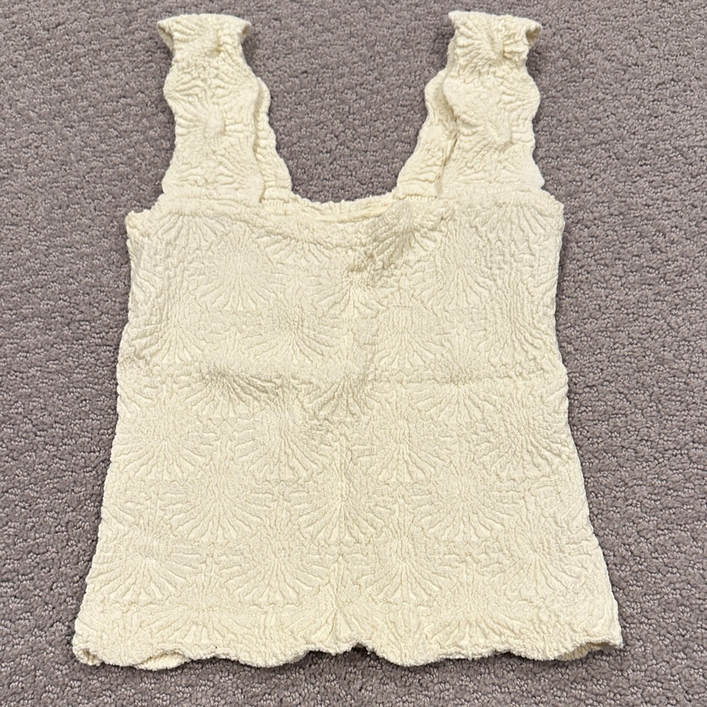 Free People Cream Textured Camisole